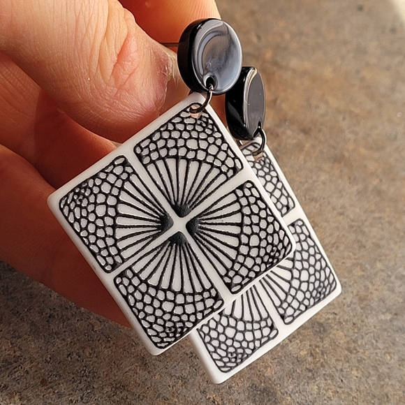 Boho Stud Dangle Earrings - Picture 4 of 4